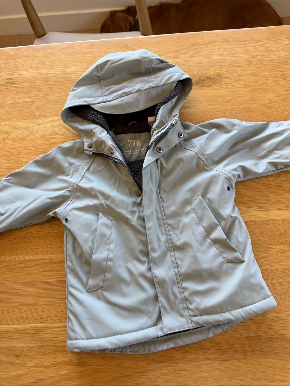 Zara Kids Light Gray Rain Jacket and overalls